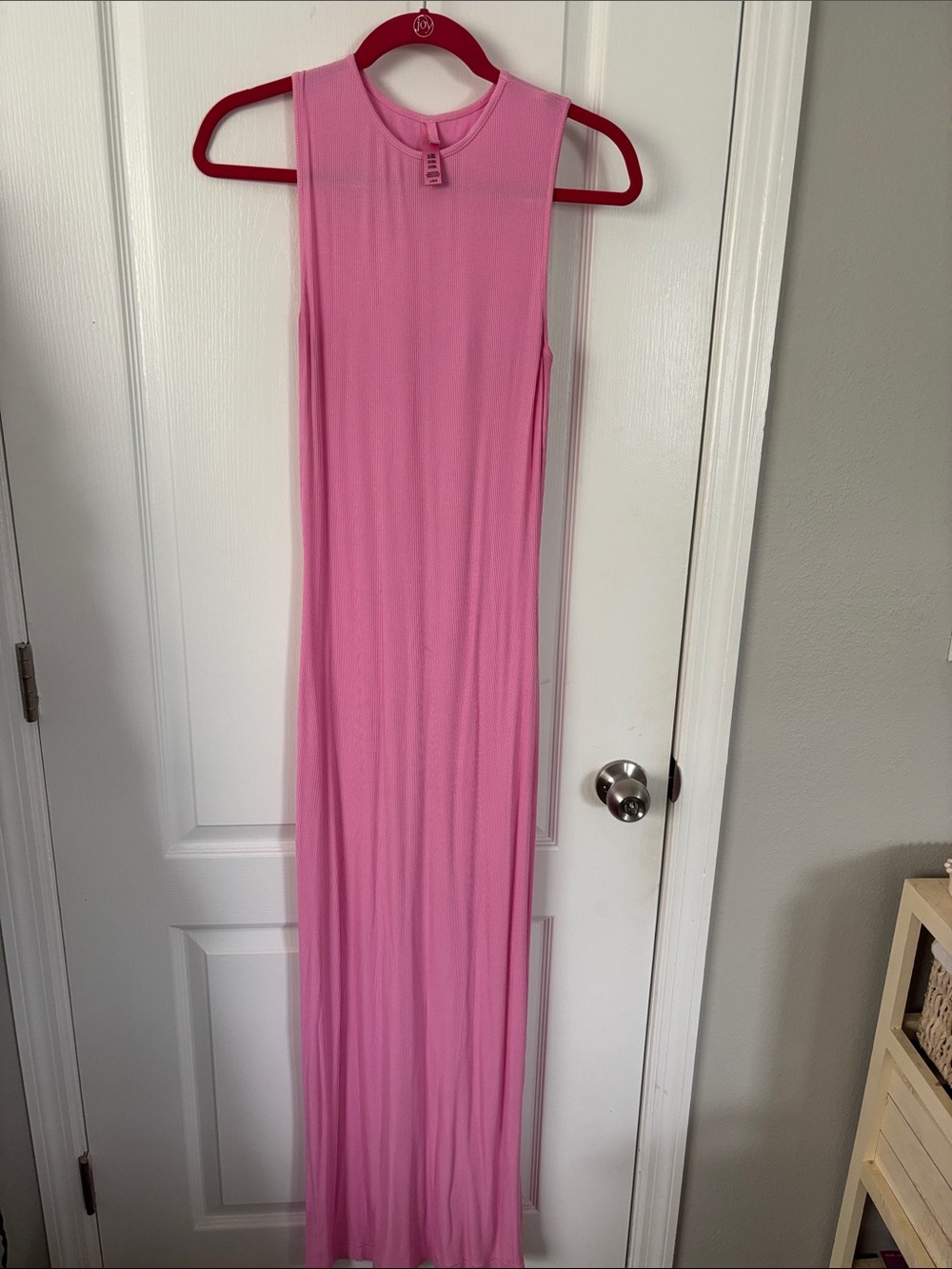 SKIMS Pink Sleeveless Maxi Dress Large